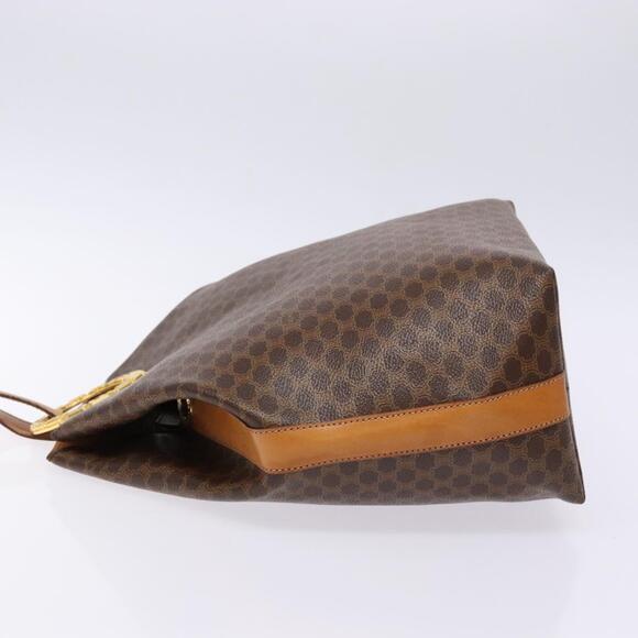 CELINE Macadam Canvas Shoulder Bag Pvc Leather Brown Gold - Picture 5 of 13